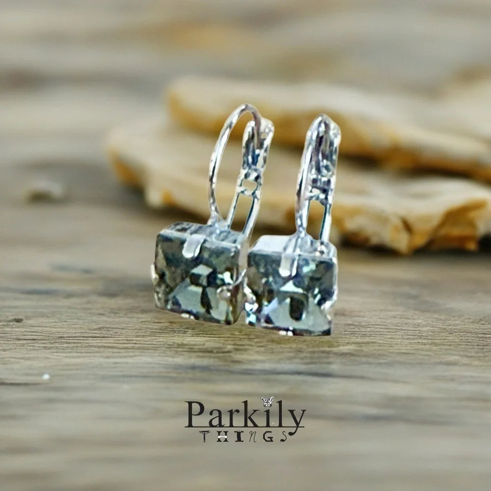 Handcrafted earrings with Swarovski black diamond crystal