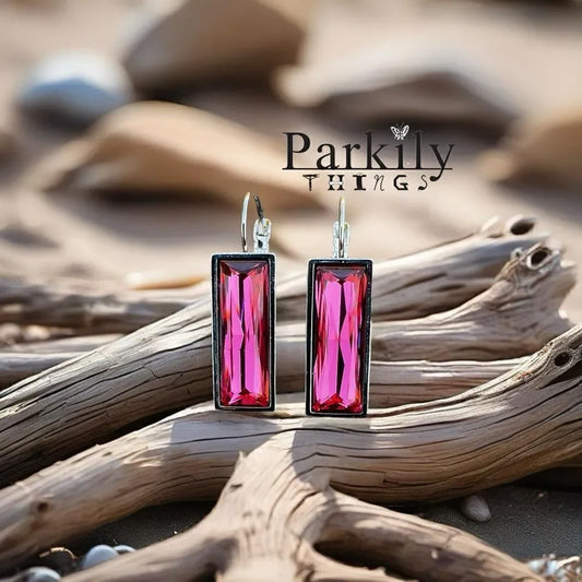 Handcrafted earrings with Austrian crystal in rose