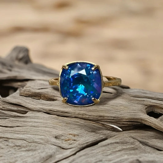 Handcrafted sparkly ring made with Swarovski crystal adjustable fit