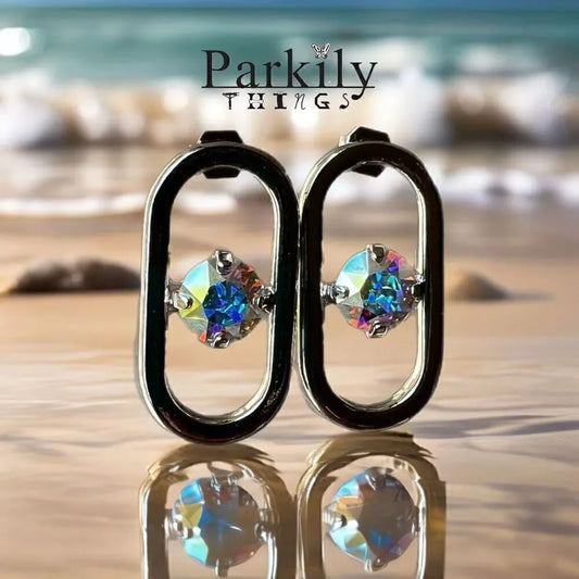 Handcrafted earrings with AB Swarovski crystal