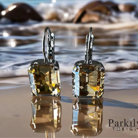 Handcrafted earrings with sparkly Austrian crystal