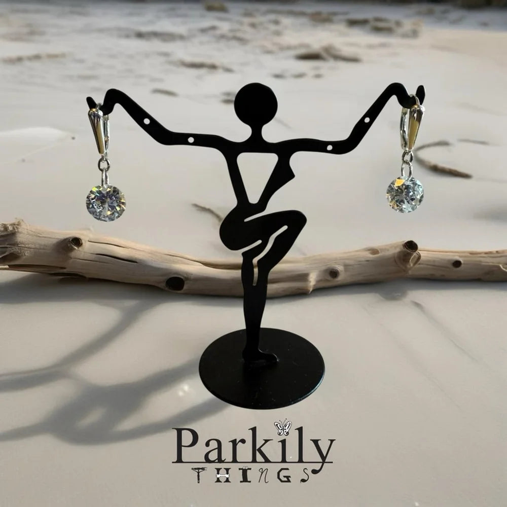Handcrafted earrings with CZ crystal drops
