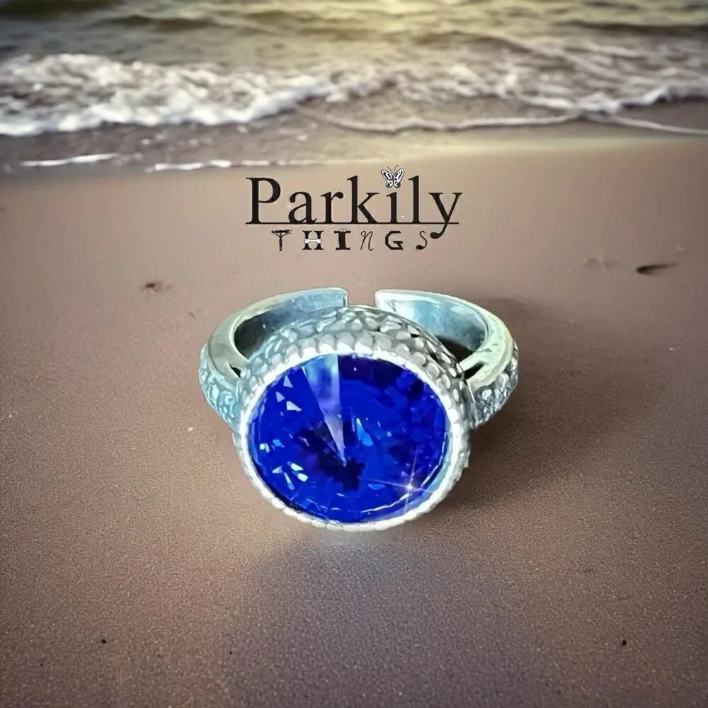 Sparkly ring made with Swarovski crystal adjustable fit handcrafted