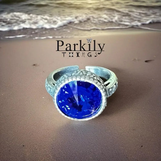 Sparkly ring made with Swarovski crystal adjustable fit handcrafted