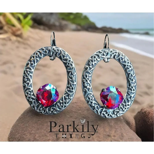Handcrafted earrings with Swarovski crystal