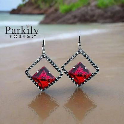 Handcrafted earrings with Swarovski crystal