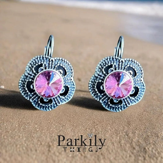 Handcrafted Earrings with sparkly Austrian crystal