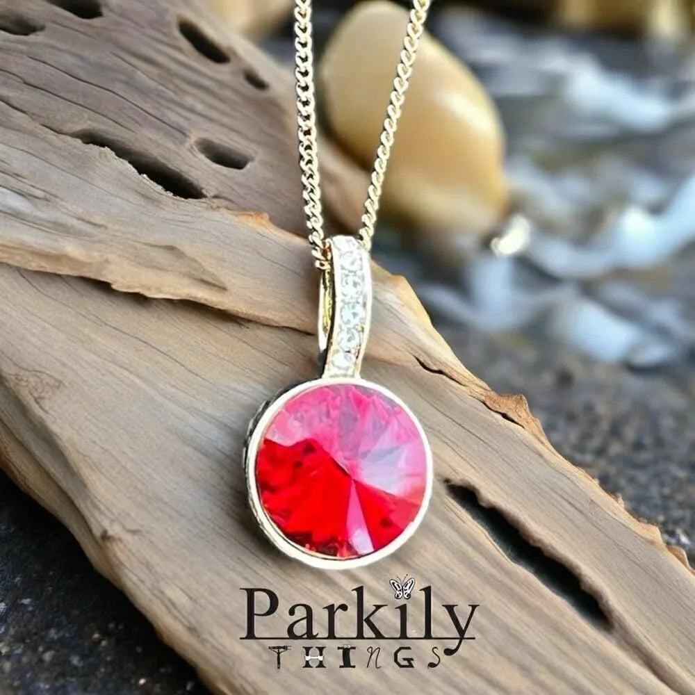 A necklace with Swarovski crystal and chain handcrafted