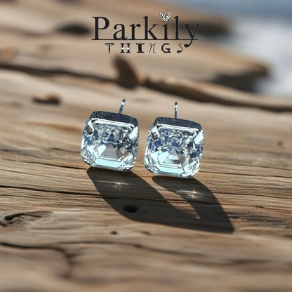 Handcrafted post earrings with genuine Swarovski crystal