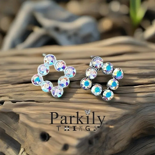 Handcrafted post Earrings with Swarovski Crystal