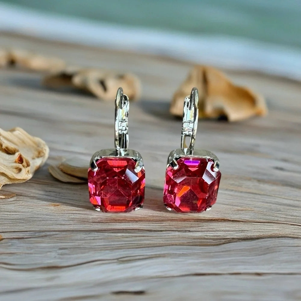 Handcrafted earrings with sparkly Austrian crystal