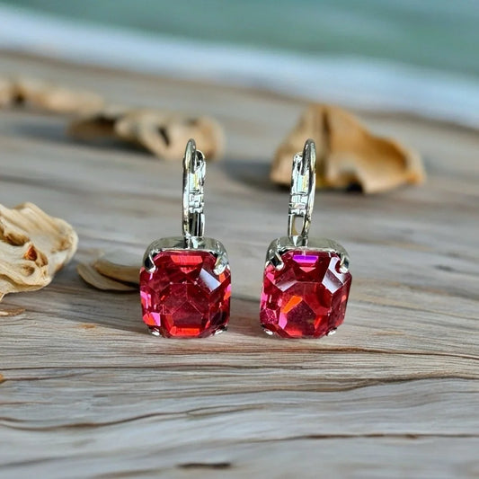 Handcrafted earrings with sparkly Austrian crystal