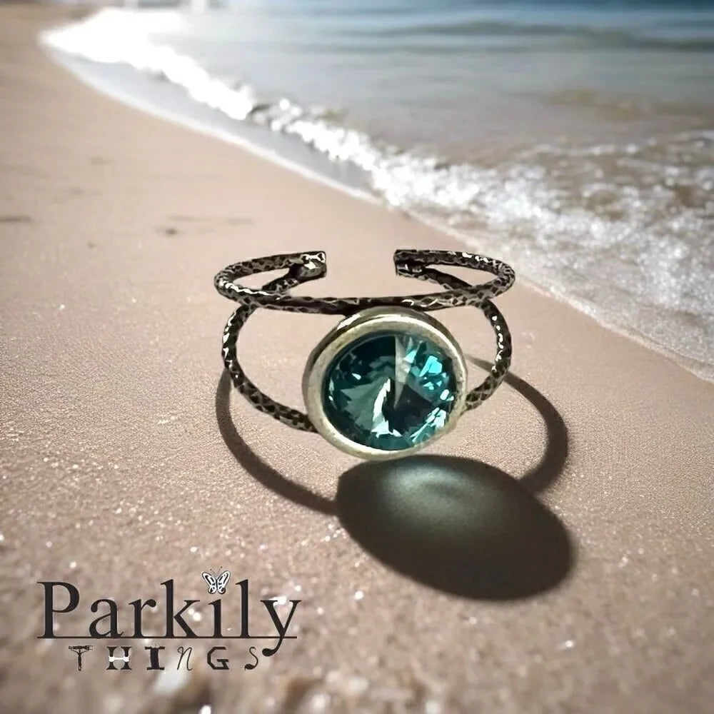 Handcrafted Sparkly Ring Made with Swarovski Crystal Adjustable Fit
